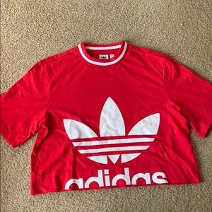 Cropped Adidas Tshirt with Retro Collar